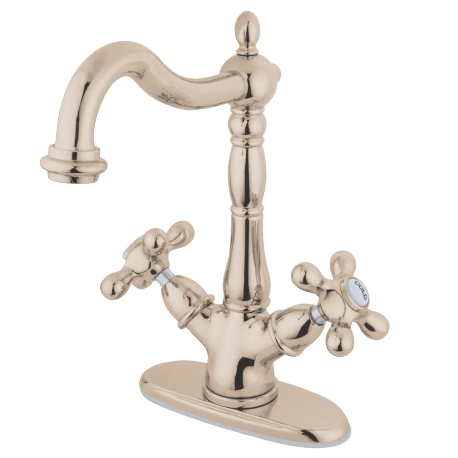 Kingston Brass KS1496AX Heritage Vessel Faucet, Polished Nickel, 6.31 x 6.44 x 10.69