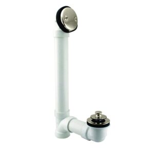 westbrass pull & drain sch. 40 pvc bath waste with two-hole elbow, polished nickel, d4972-05