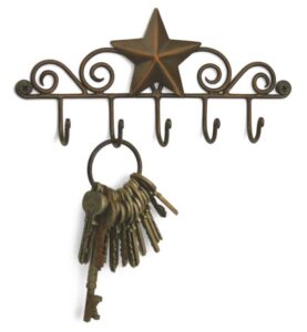 western texas star key rack - wall mounted - aged copper finish