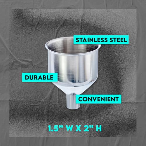 SE Stainless Steel Funnel for Flasks, Small Metal Funnel for Filling Drinking Liquor Flask, Transferring Oil, Juice, Milk, Attached Screw-On Cap