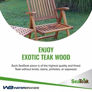 SeaTeak Avalon Multi-Position Folding Chair with Arms | Teak Folding Chair | Wooden Patio Chairs | Oiled Finish | 42" L x 23" W x 27" H