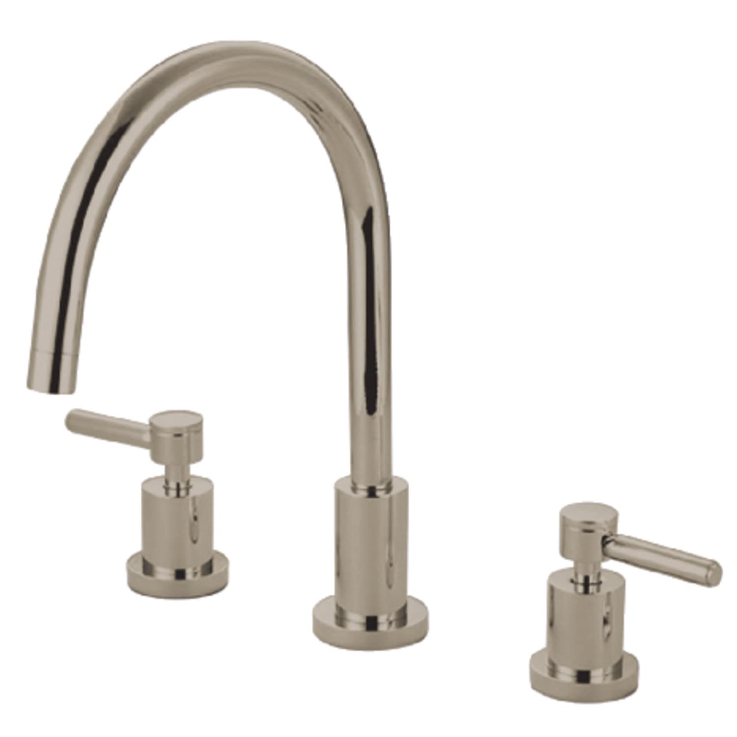 Kingston Brass KS8726DLLS Concord Widespread Kitchen Faucet, 7-7/8 inch in Spout Reach, Polished Nickel