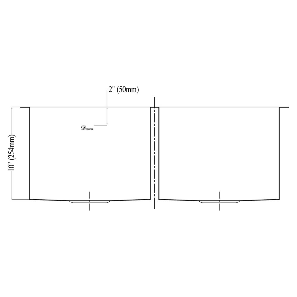 Dawn DSQ271616 Undermount Equal Double Square Sink, Polished Satin