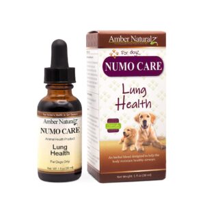 amber naturalz numo care lung health herbal supplement for dogs | canine herbal supplement for bronchial support and respiratory lung health | 1 fluid ounce glass bottle | manufactured in the usa