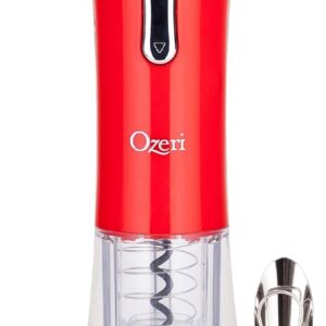 Ozeri Nouveaux II Electric Wine Opener with Foil Cutter, Wine Pourer and Stopper