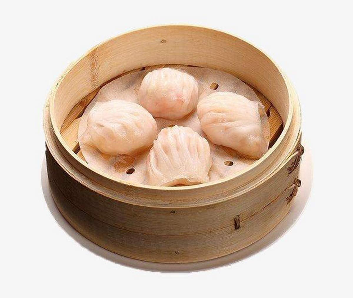 JapanBargain 2221, Bamboo Steamer Basket 6 inch Chinese Food Rice Vegetable Dim Sum Buns Chicken Meat Seafood Dumpling Steamer, 6-inch