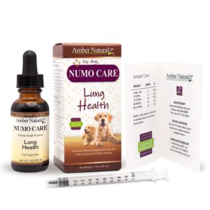 Amber NaturalZ Numo Care Lung Health Herbal Supplement for Dogs | Canine Herbal Supplement for Bronchial Support and Respiratory Lung Health | 1 Fluid Ounce Glass Bottle | Manufactured in The USA