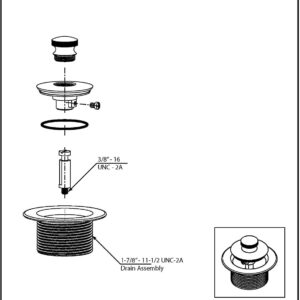 Westbrass D3324-12 1-1/2" NPSM Twist & Close Bathtub Drain Plug, Coarse Thread, Oil Rubbed Bronze