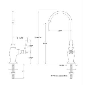 Kingston Brass Gourmetier KS3198TL Templeton Design 1/4 Turn Water Filter Faucet, Brushed Nickel