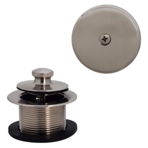 westbrass twist & close tub trim set with one-hole overflow faceplate, satin nickel, d94-07