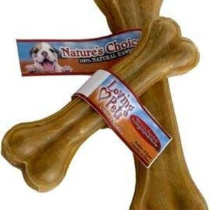 Loving Pets Dlv4704 25-Pack Natures Choice Natural Pressed Rawhide Bones For Dogs, 4-1/2-Inch