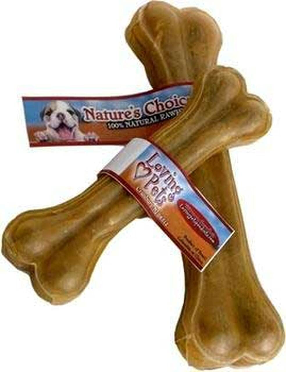 Loving Pets Dlv4704 25-Pack Natures Choice Natural Pressed Rawhide Bones For Dogs, 4-1/2-Inch