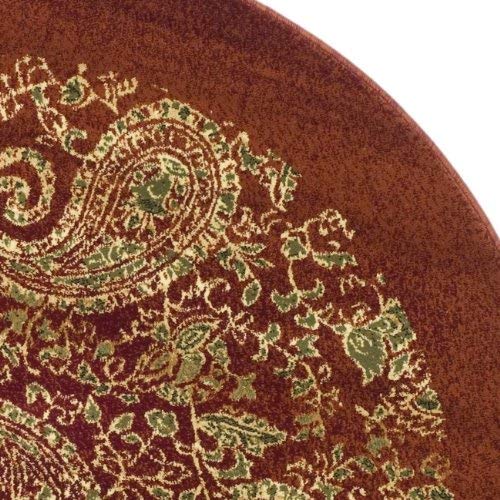 SAFAVIEH Lyndhurst Collection 5'3" Round Red / Multi LNH224B Traditional Paisley Non-Shedding Dining Room Entryway Foyer Living Room Bedroom Area Rug