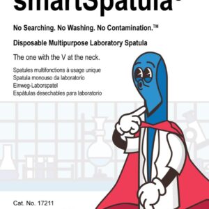 LevGo® 17211 Standard smartSpatula® Disposable Multipurpose Laboratory Spatula, PP, 210 x 7 mm (300 spatulas per Pack). Look for The V at The Neck.