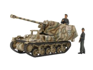 tamiya 35370-000 1:35 german sd.kfz.135 marten i hunting tank, highly model, plastic kit for assembly, detailed replica, unpainted, brown