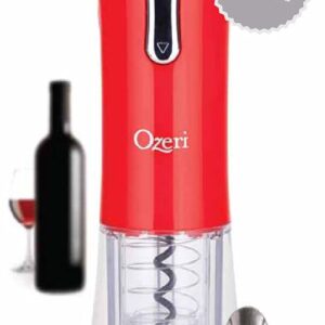 Ozeri Nouveaux II Electric Wine Opener with Foil Cutter, Wine Pourer and Stopper