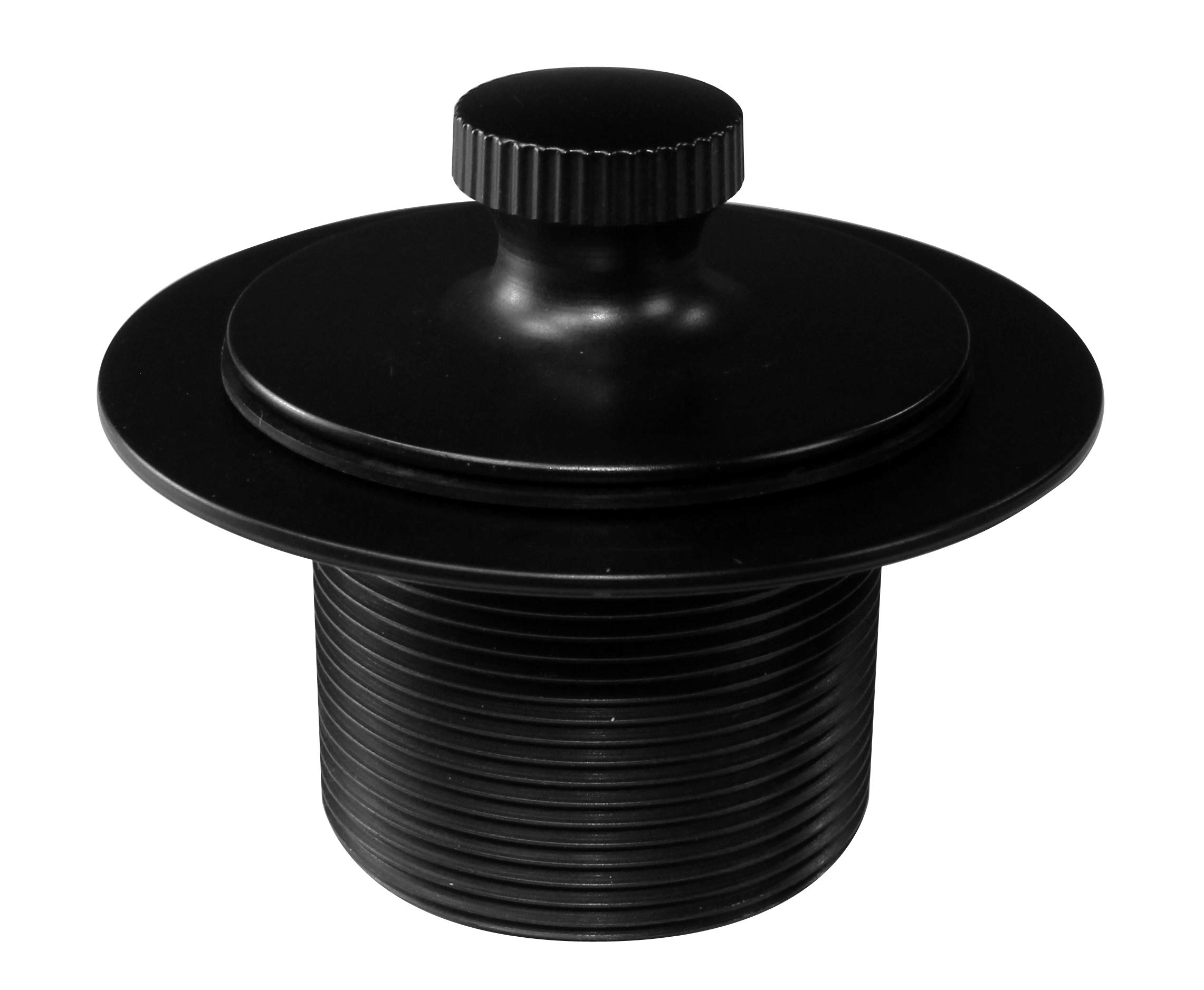 Westbrass D94K-62 Twist & Close Bathtub Drain Stopper with 2-Hole Faceplate and Adapter Bushing, Matte Black