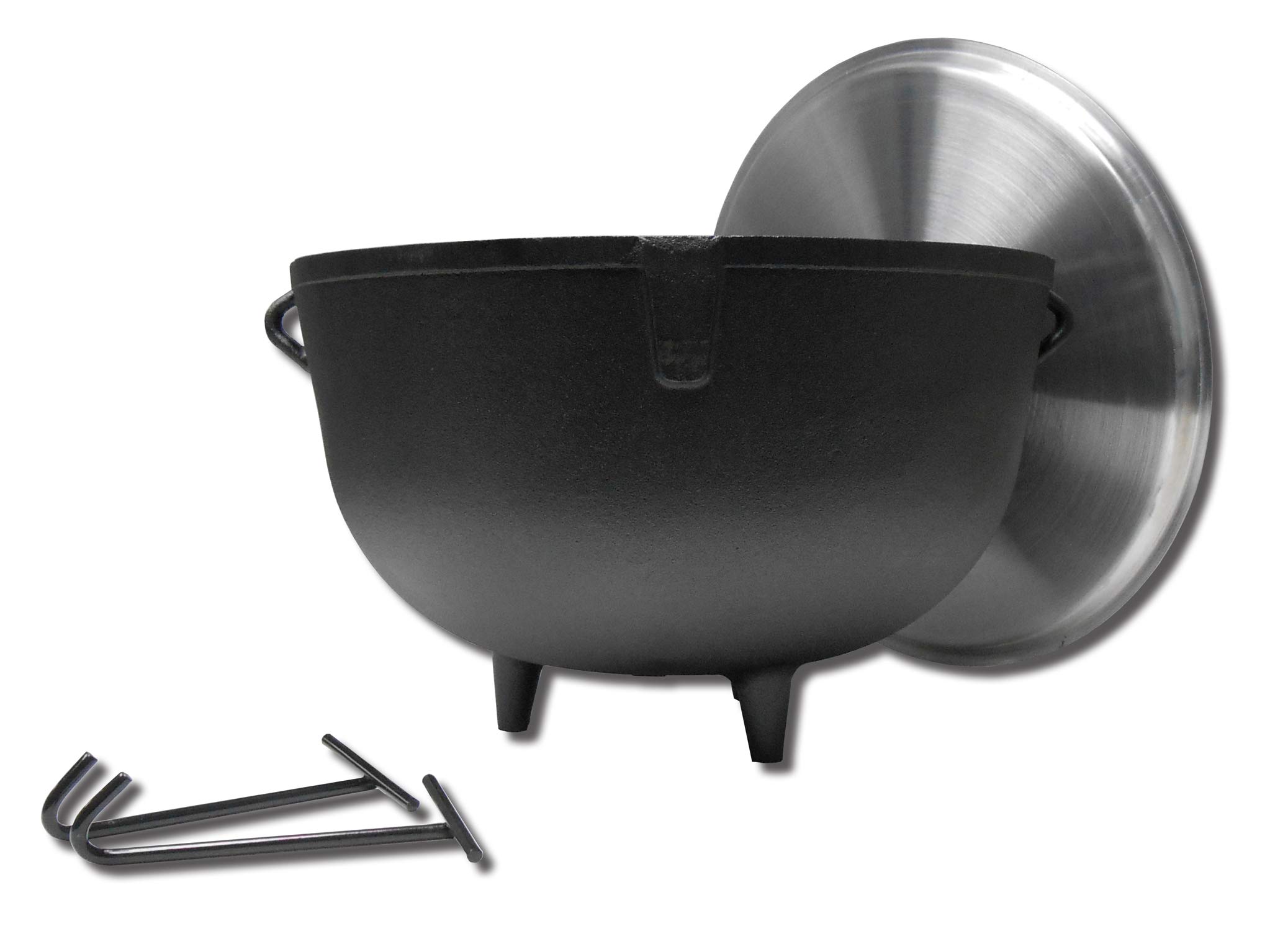 King Kooker 5940 10-Gallon Heavy Duty Cast Iron Jambalaya Pot with Feet and Aluminum Lid