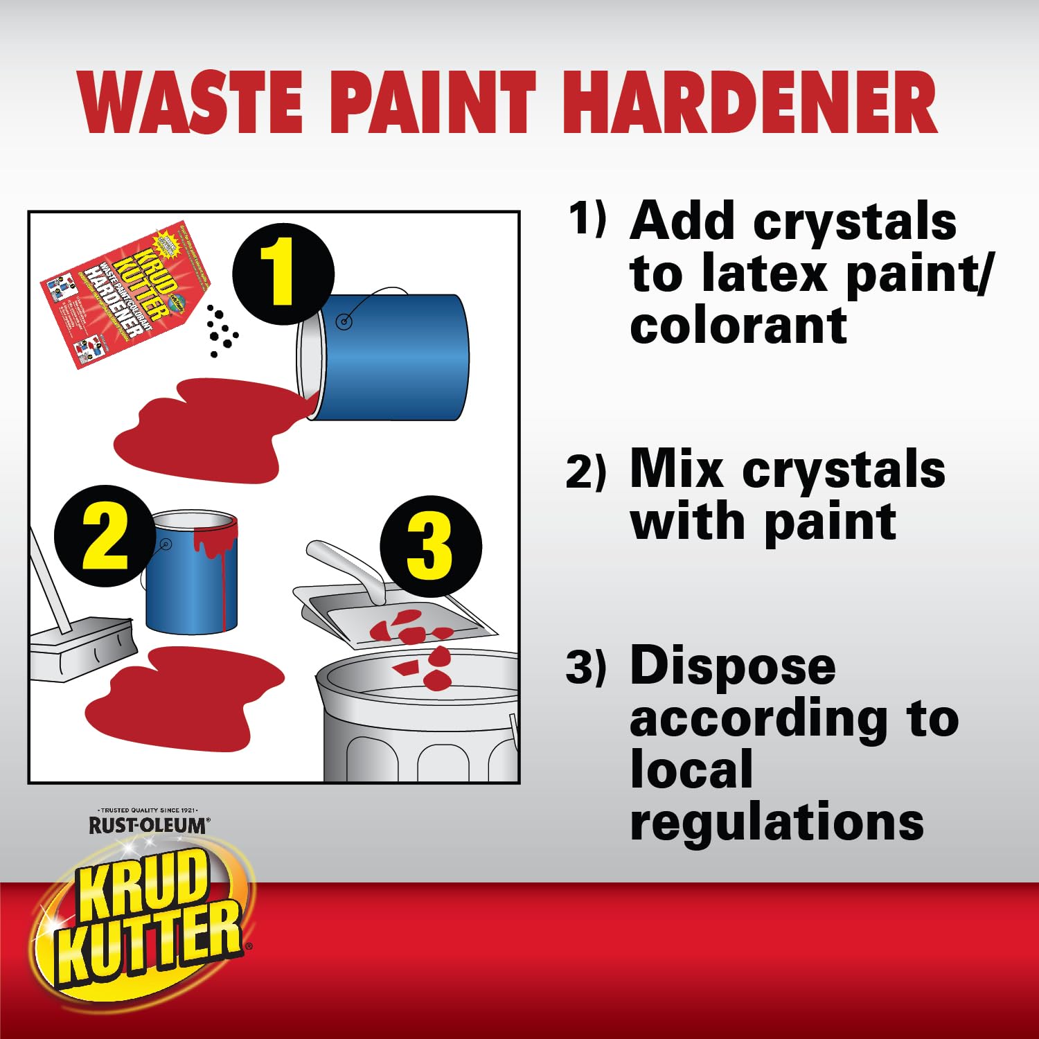 Krud Kutter PH3512 Waste Paint Hardener Crystals, 3.5 oz, Cream