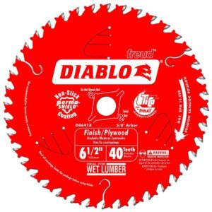 diablo high-performance finish trim saw blade for wood - 6-1/2" x 40-teeth, tico carbide - d0641x