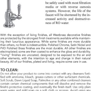 Westbrass D2035-NL-05 9" Victorian 1-Lever Handle Cold Water Dispenser Faucet, Polished Nickel