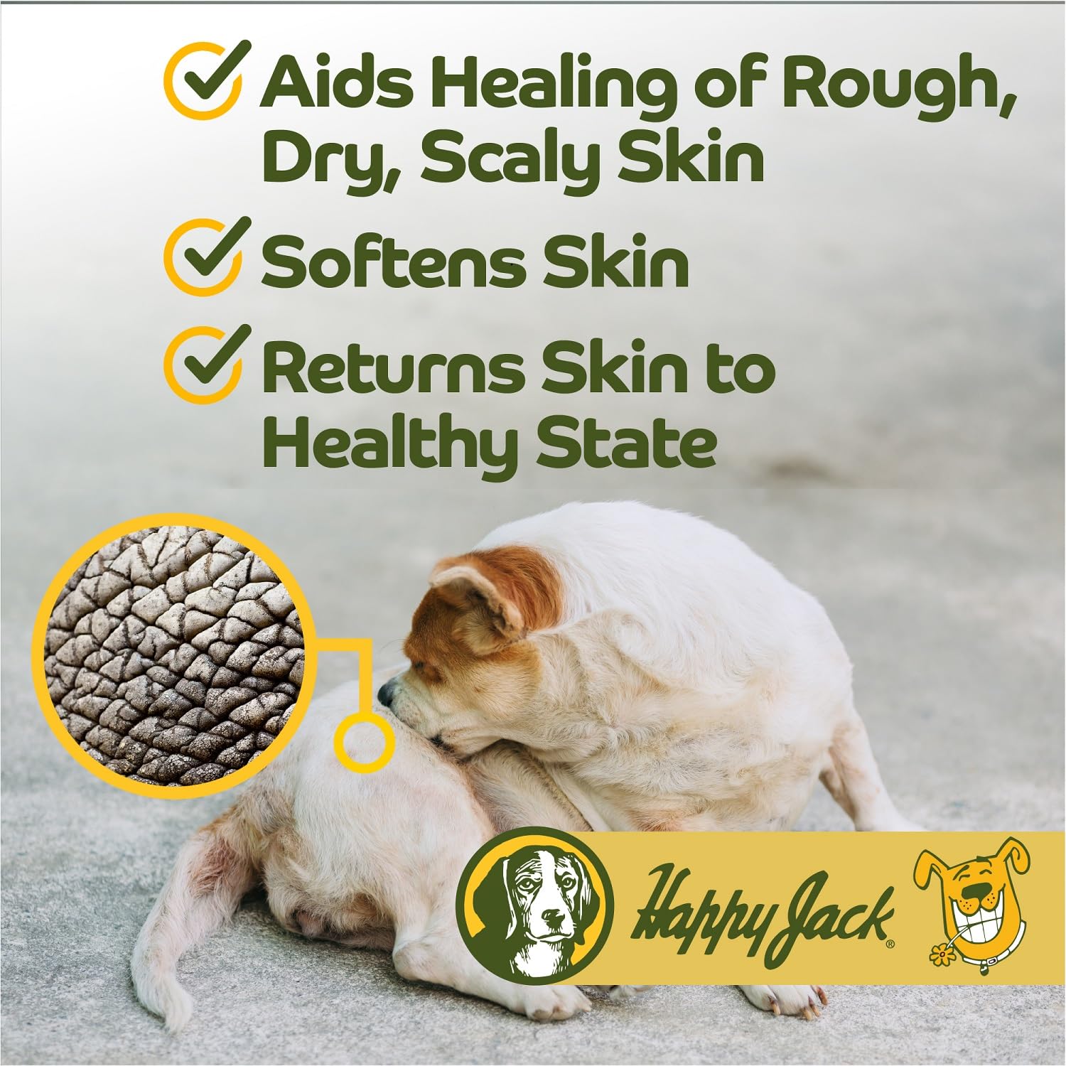 Happy Jack Skin Balm Hot Spot & Itchy Skin Relief for Dogs, Cats & Horses (4 oz), Softens Skin, Aids Healing of Hot Spots, Fast Relief to Intense Itching, Scratching & Gnawing