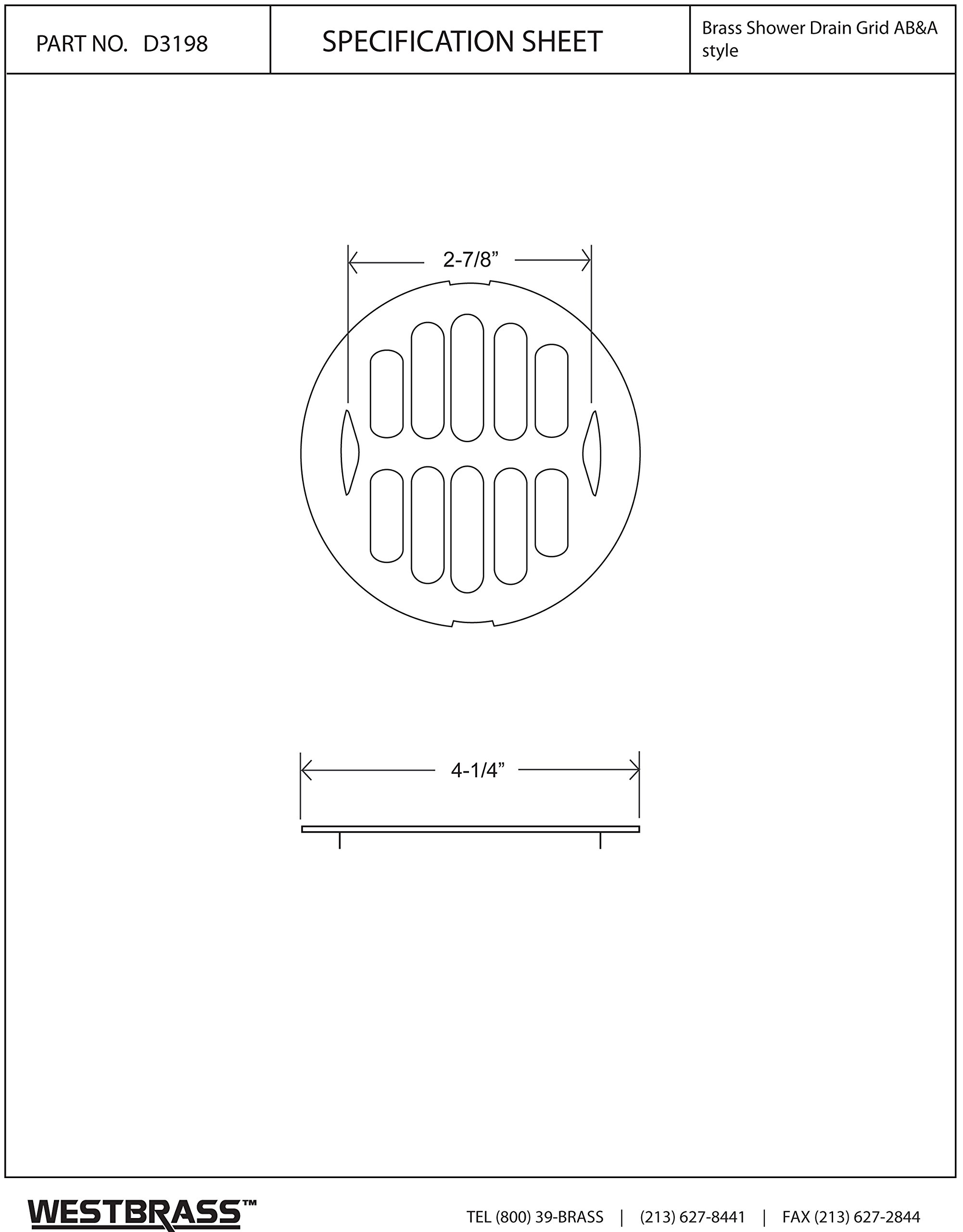 Westbrass 4-1/4" OD Snap-in Shower Drain Strainer, Satin Nickel, D3198-07