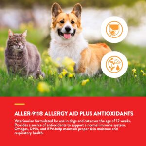 NaturVet – Aller-911 Skin & Coat Allergy Aid Plus Antioxidants – 90 Soft Chews – Supports Immune System, Skin Moisture & Respiratory Health – Enhanced with Omegas, DHA & EPA – for Dogs & Cats