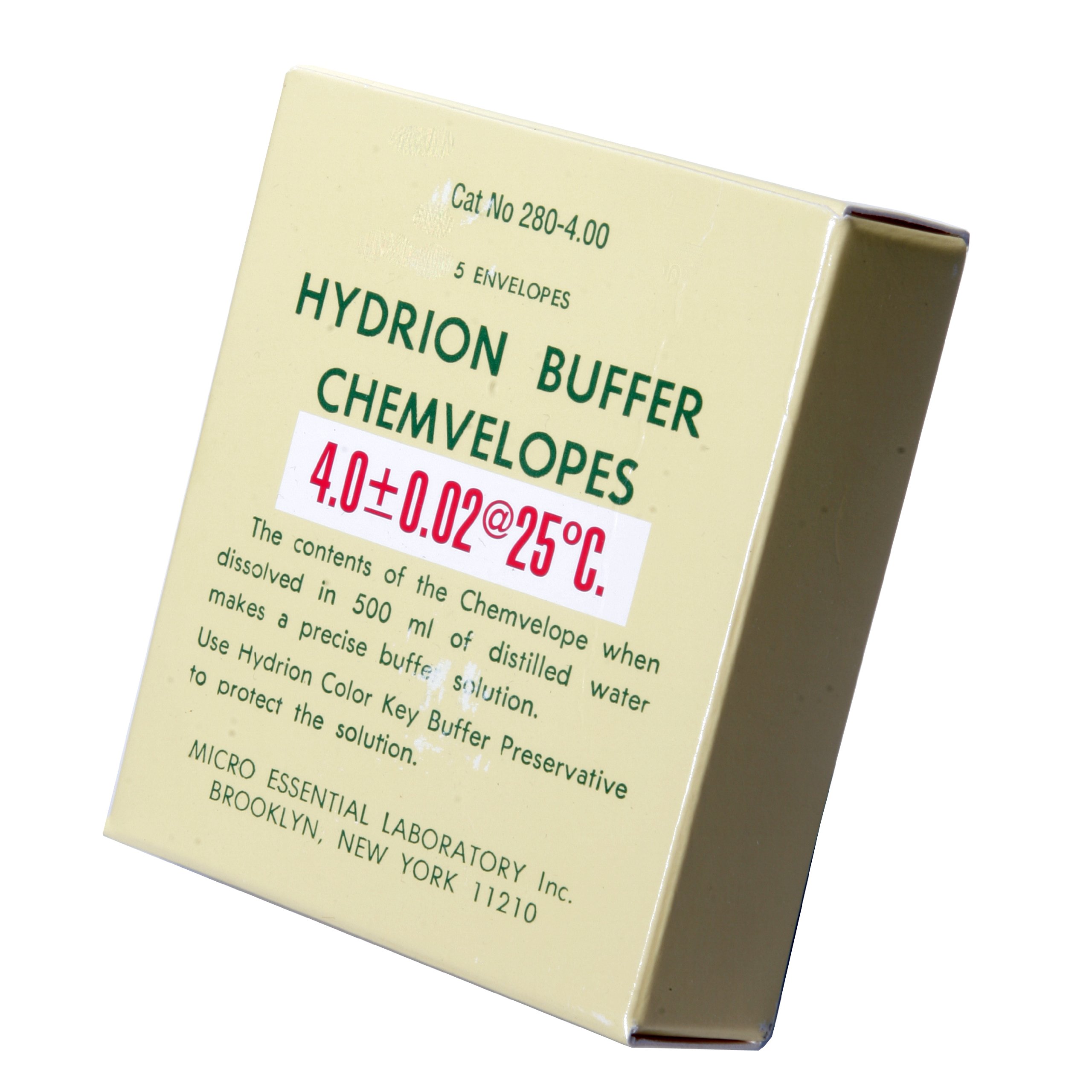 Micro Essential Lab 280-4.00 Hydrion pH Buffer Powder, 4 pH (Case of 5)