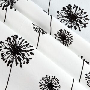 Premier Prints Dandelion Cotton Duck White/Black, Fabric by the Yard