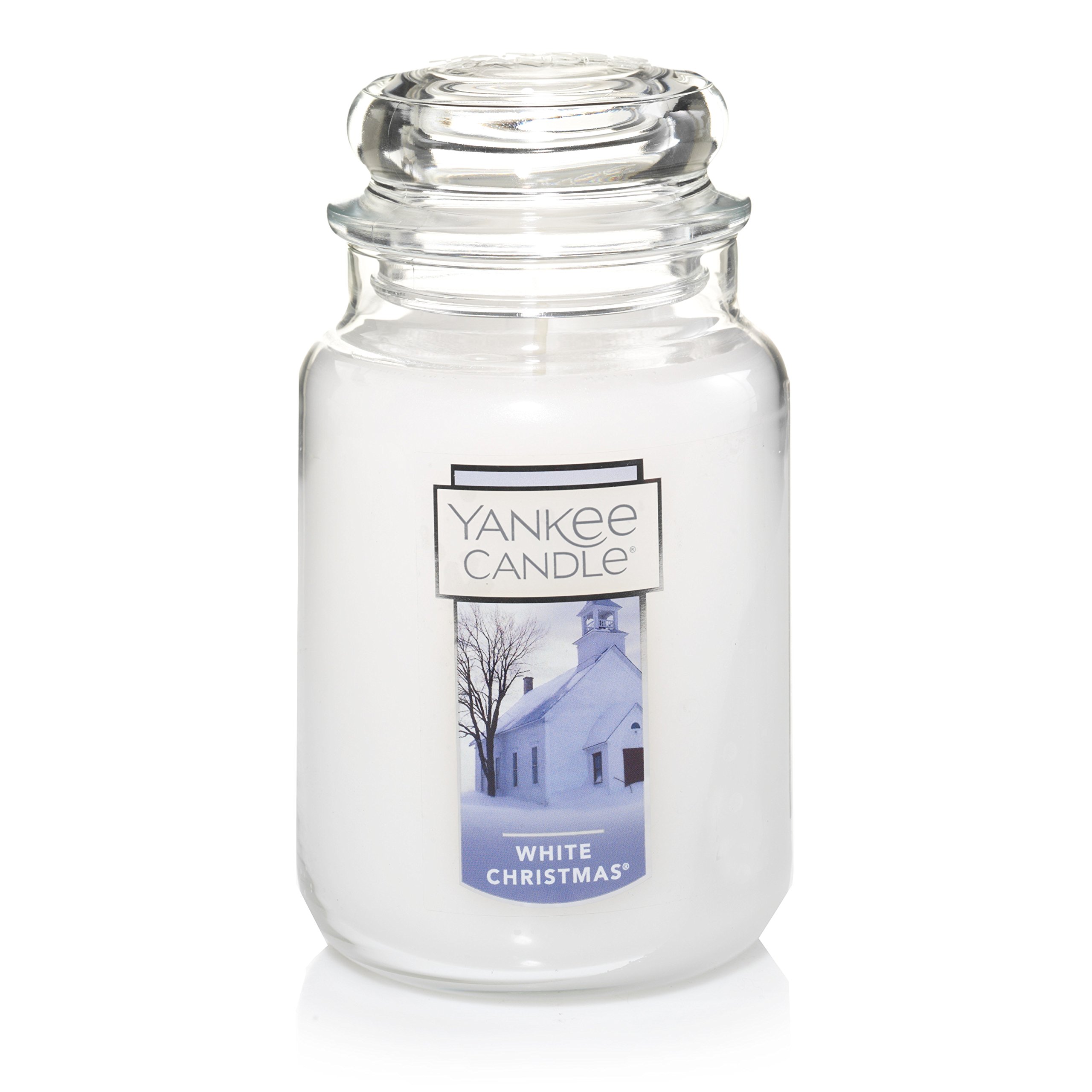 Yankee Candle White Christmas Scented, Classic 22oz Large Jar Single Wick Candle, Over 110 Hours of Burn Time