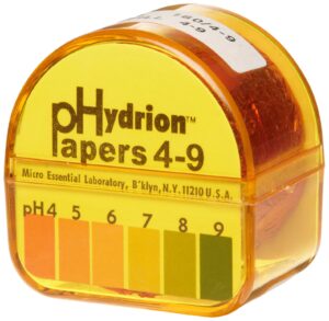 micro essential lab 160/4-9 hydrion short range vivid ph test paper dispenser refills, 4 - 9 ph