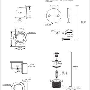 Westbrass Twist & Close Sch. 40 ABS Plumber's Pack with Two-Hole Elbow, Polished Brass, D544-01