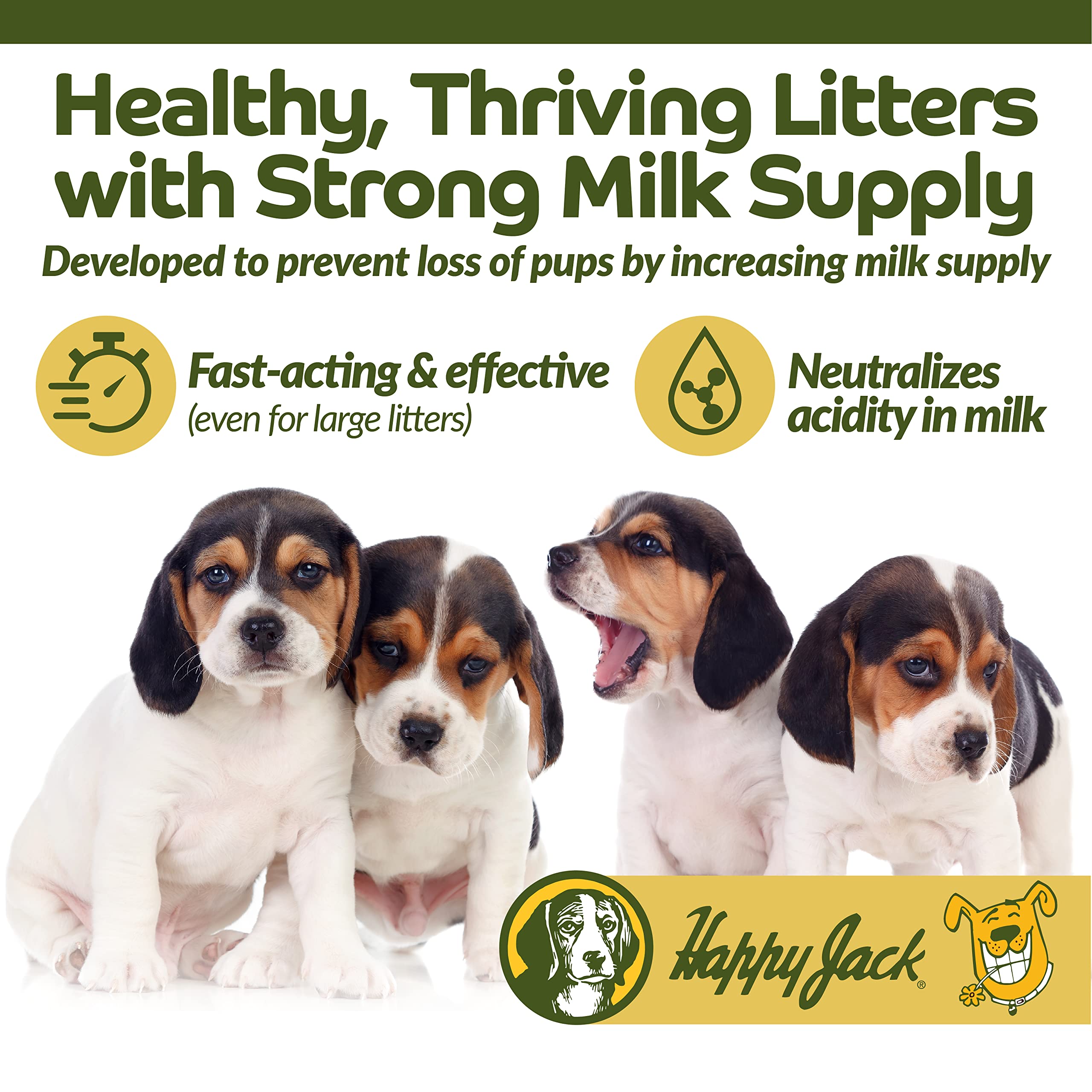 HAPPY JACK Milkade Dog Breeding & Nursing Supplies, Milk Production Aid for Female Dogs & Healthy Litter, Pregnant Prenatal Vitamin with Vitamin B1 (2 oz)