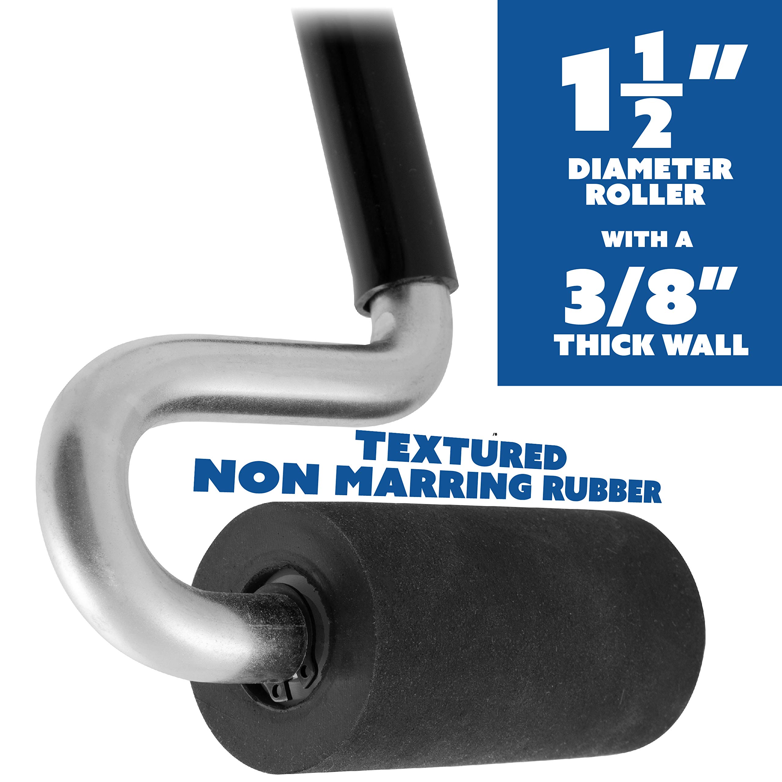 Fulton Long Handle J Roller with Thick Rubber Roller 1-1/2” in Diameter by 2-7/8” Wide For Veneers Laminate Wall Coverings and Edge Banding for Maximum Pressure Adhesion