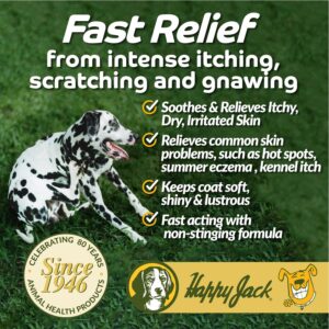 Happy Jack Skin Balm Hot Spot & Itchy Skin Relief for Dogs, Cats & Horses (4 oz), Softens Skin, Aids Healing of Hot Spots, Fast Relief to Intense Itching, Scratching & Gnawing