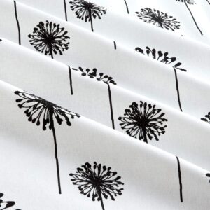 Premier Prints Dandelion Cotton Duck White/Black, Fabric by the Yard