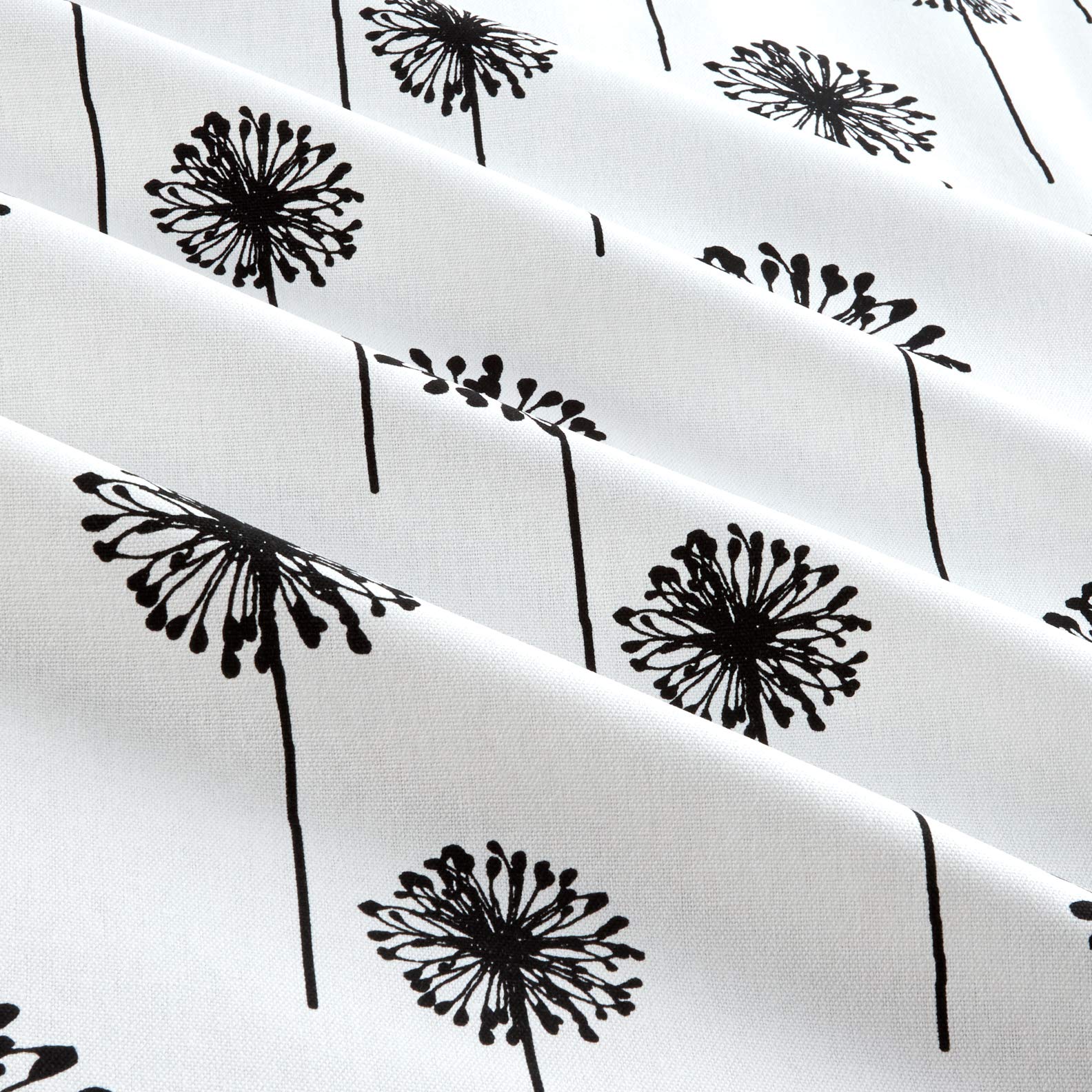 Premier Prints Dandelion Cotton Duck White/Black, Fabric by the Yard