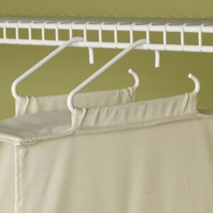 Household Essentials 311342 Hanging Closet Organizer | 3 Pocket Shelves | Natural Canvas