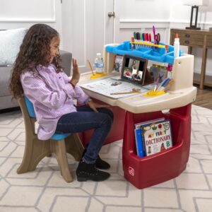 Step2 Deluxe Art Master Kids Desk, Toddler Activity Table and Chair, Craft Table with Storage, Ages 3+ Years Old