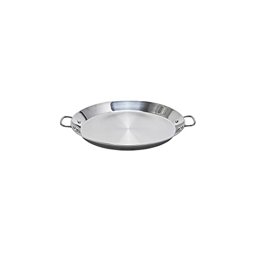 Garcima 16-inch Stainless Flat Bottom Paella Pan, 40cm