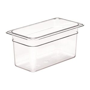 cambro clear food pan, third size (6-15/16 x 12-3/4) - 6"