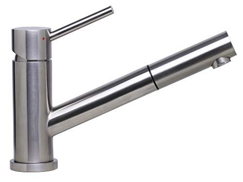 Alfi AB2025 Solid Stainless Steel Pull Out Kitchen Faucet