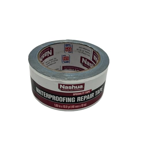 Nashua 361-11 Foil Tape for Waterproofing Repair, 11 mil Thick, 10 m Length, 48 mm Width , Aluminum