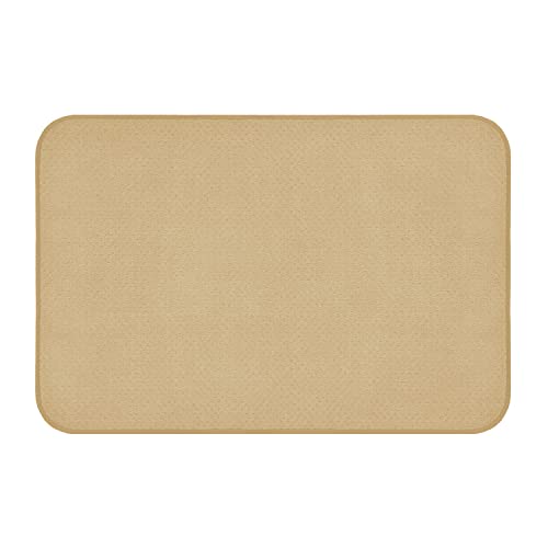 House, Home and More Skid-Resistant Carpet Indoor Area Rug Floor Mat - Camel Tan - 2 Feet X 3 Feet