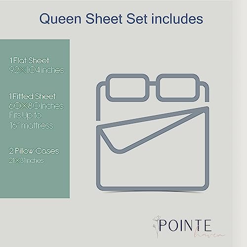 Pointehaven Heavy Weight Flannel Cotton Sheet Set, Queen, Snow Flakes