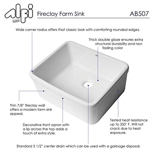 ALFI brand AB507 Kitchen Sink, White