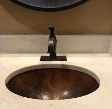 SimplyCopper 19" Oval Copper Bath Sink Drop In or Under Mount Installation Lift & Turn Drain Included