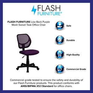 Flash Furniture Neri Low Back Purple Mesh Swivel Task Office Chair