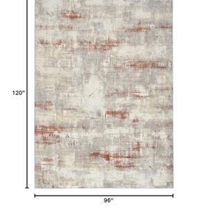 Calvin Klein Rush Ivory/Muti 8' x 10' Area-Rug, Modern, Abstract, Easy-Cleaning, Non Shedding, Bed Room, Living Room, Dining Room, Kitchen (8' x 10')